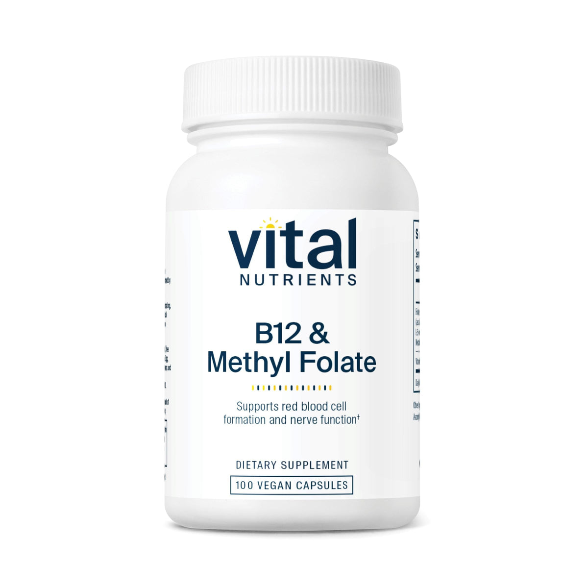 Vital Nutrients Methyl B12 & Folate Capsules front view