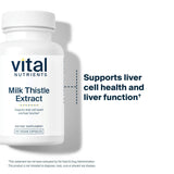 Vital Nutrients Milk Thistle Extract 250mg capsules on a wooden surface