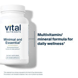 Vital Nutrients Minimal and Essential Multivitamin 90 capsules back view