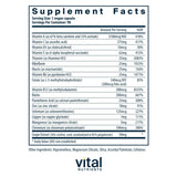 Vital Nutrients Minimal and Essential Multivitamin 90 capsules side view