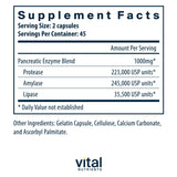 Vital Nutrients Multi-Enzyme Supplement 1000mg side view