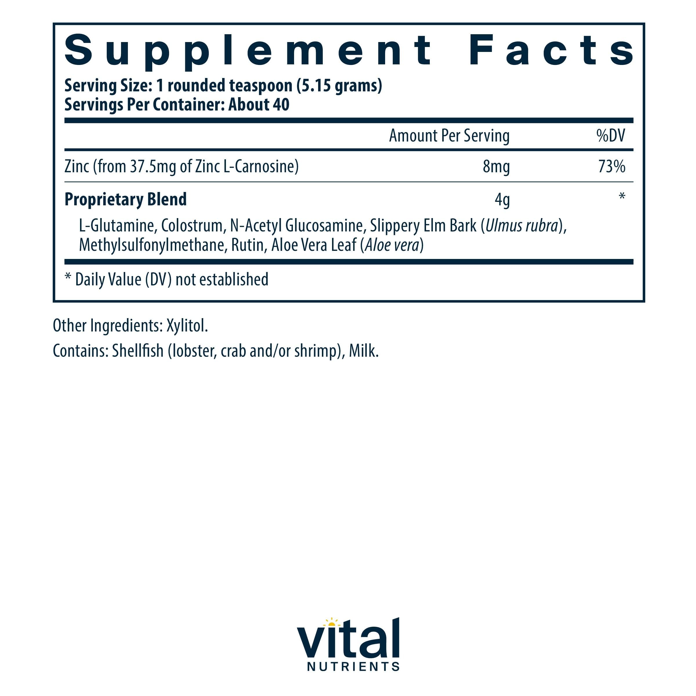 Vital Nutrients Multi-Enzyme Supplement packaging side view