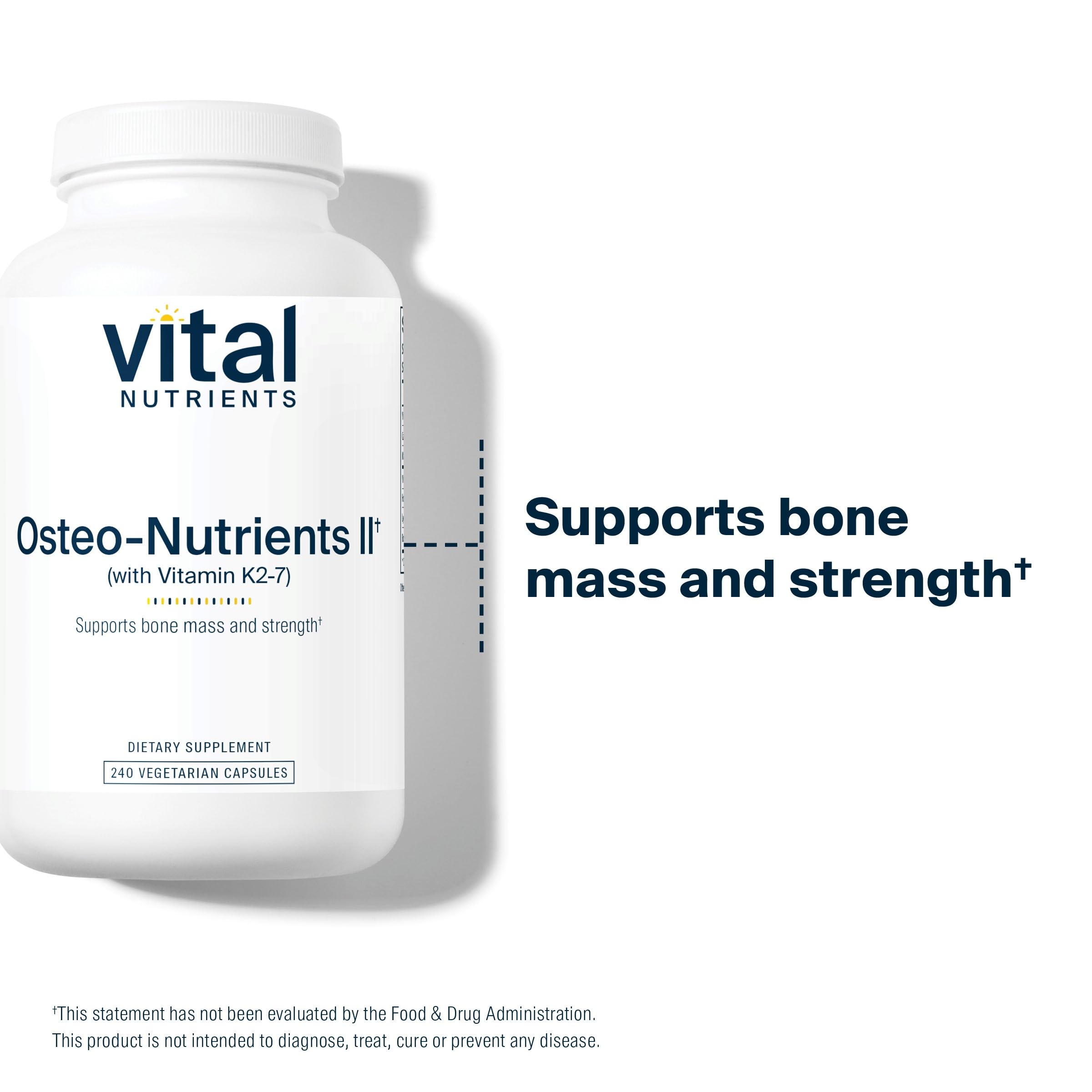 Vital Nutrients Osteo-Nutrients II supplement on a wooden table