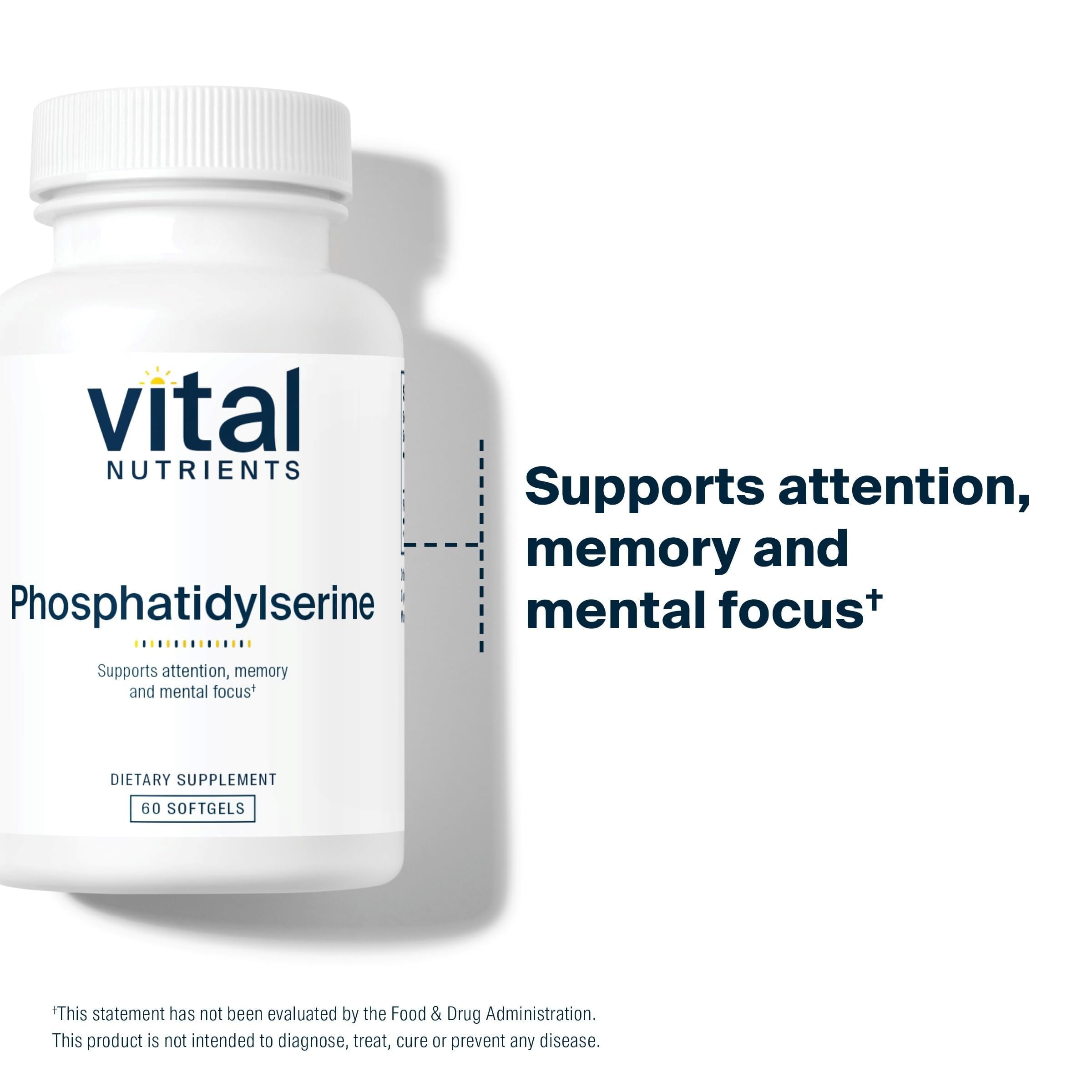 Vital Nutrients Phosphatidylserine softgel back label