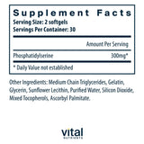 Vital Nutrients Phosphatidylserine softgel bottle side view