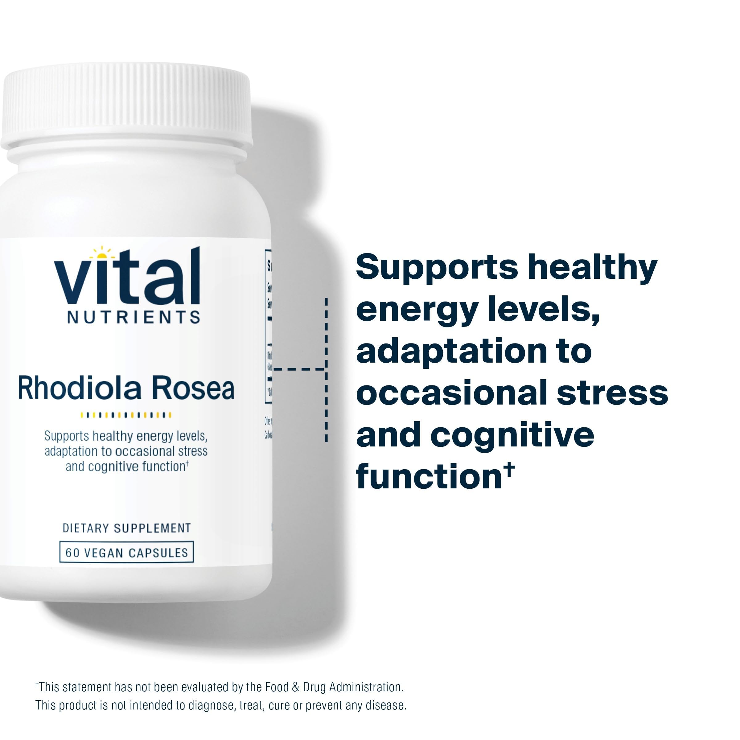 Vital Nutrients Rhodiola Rosea 400mg herbal supplement packaging