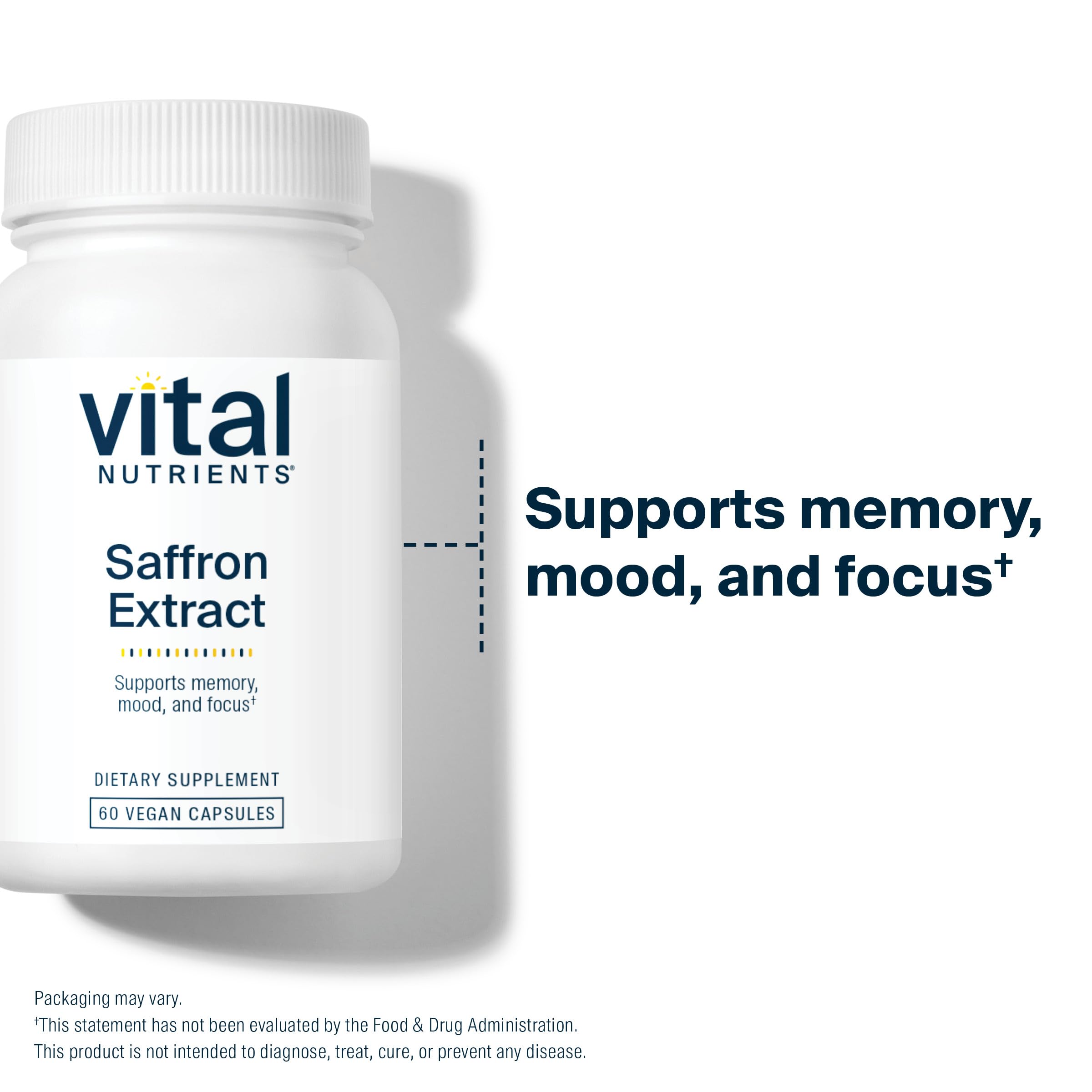 Vital Nutrients Saffron Extract capsules with measuring spoon