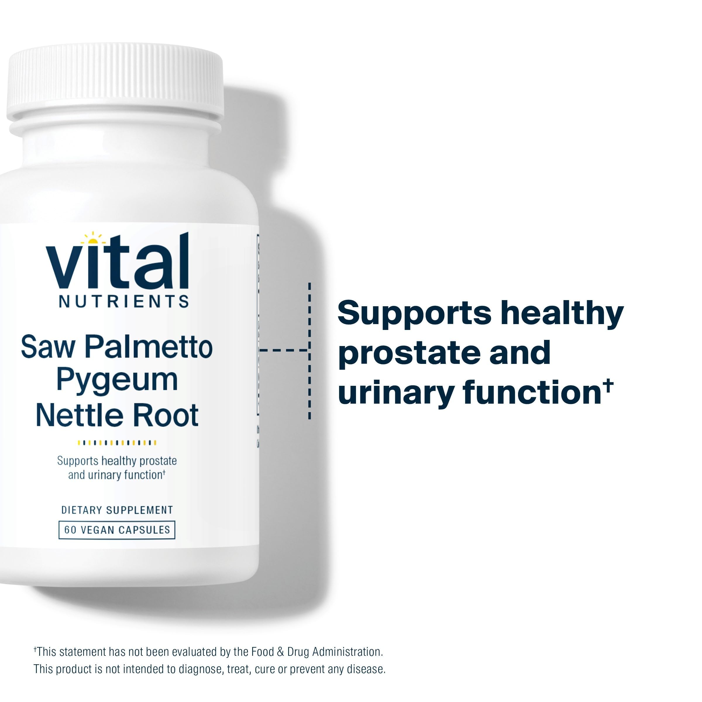 Vital Nutrients Saw Palmetto Prostate Supplement capsules in hand
