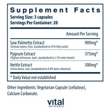 Vital Nutrients Saw Palmetto Prostate Supplement packaging side view