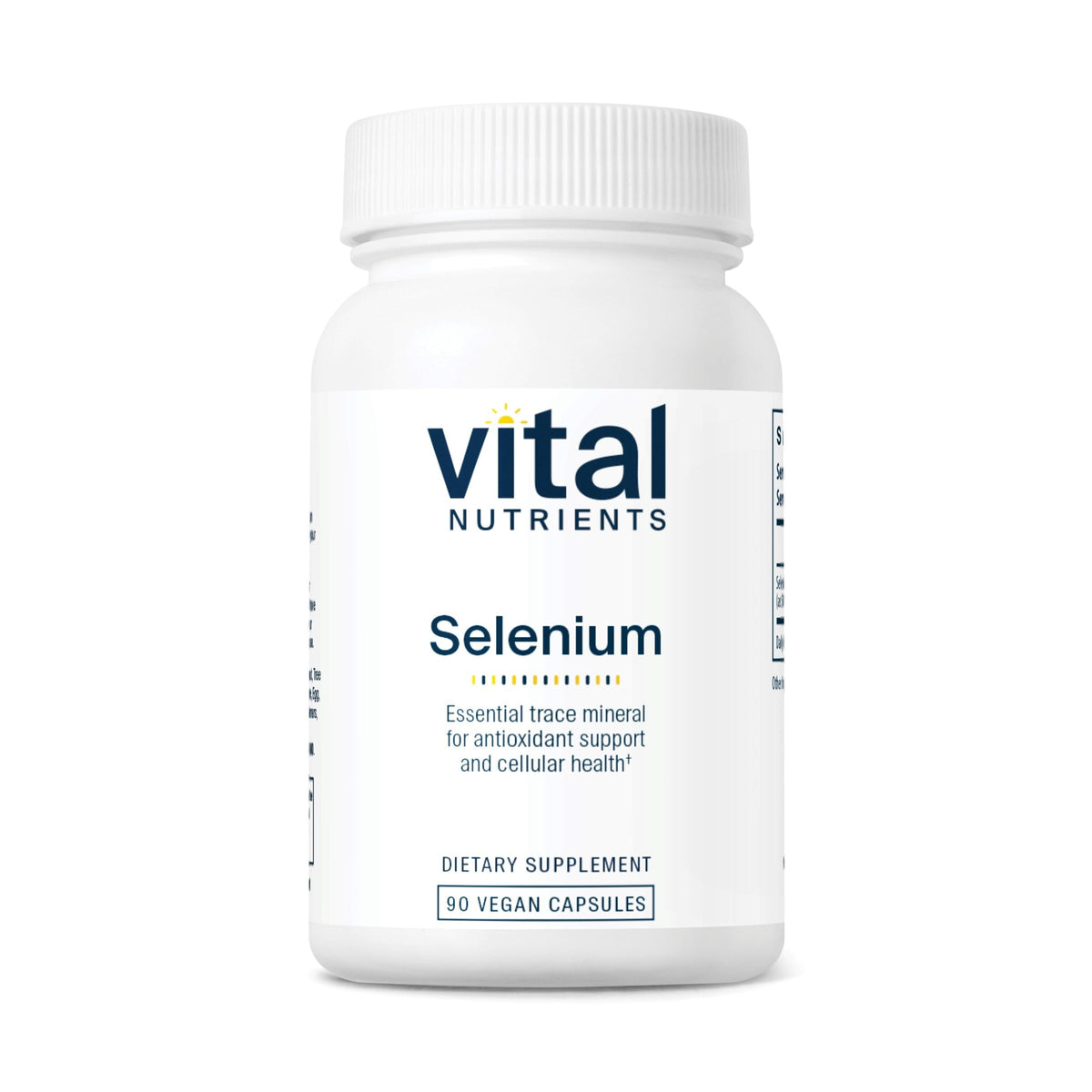 Vital Nutrients Selenium Supplement 200mcg 90 Vegan Capsules front view