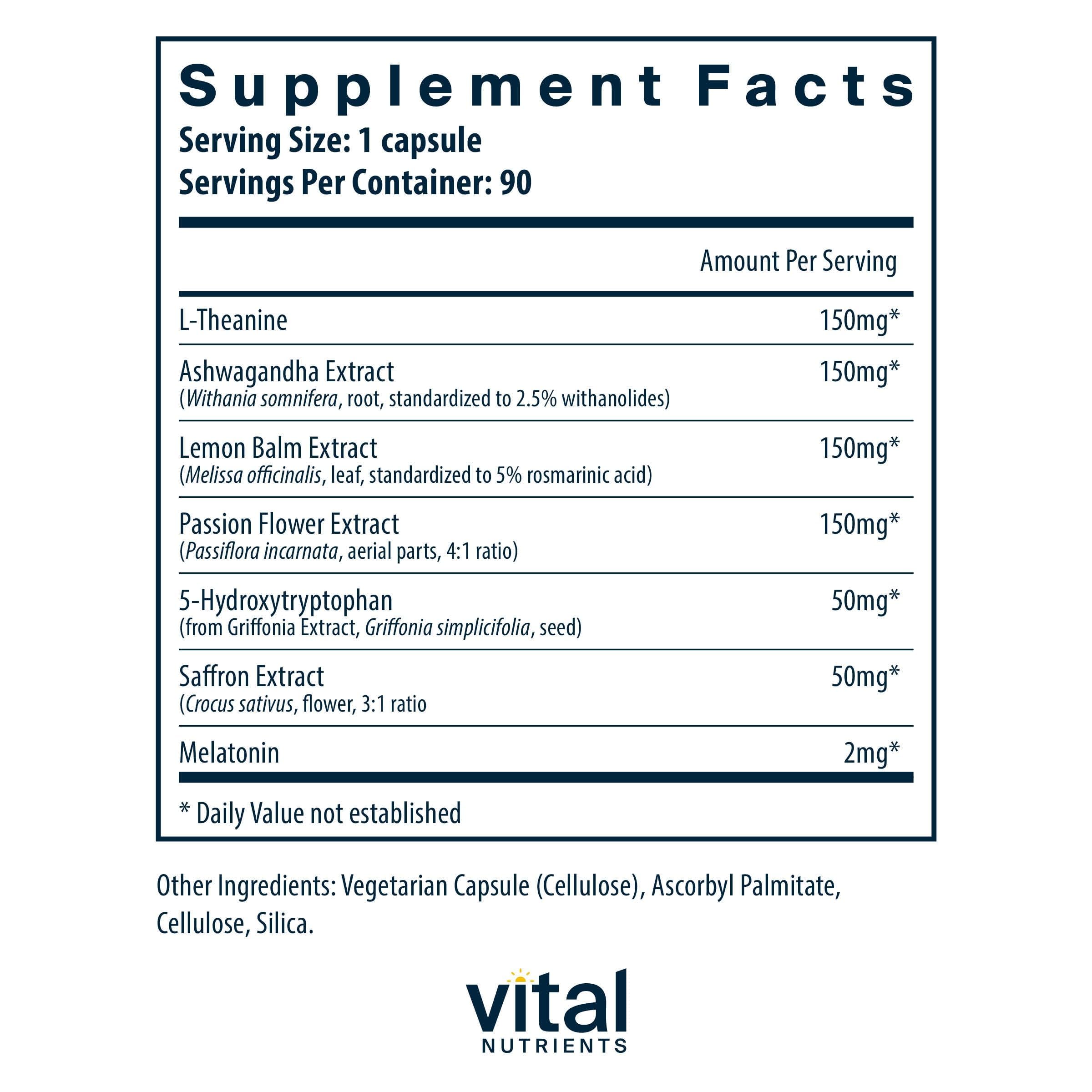 Vital Nutrients Sleep + use capsule bottle side view