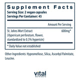 Vital Nutrients St John's Wort 600mg supplement side view