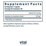 Vital Nutrients Strontium Citrate 90 count bottle side view