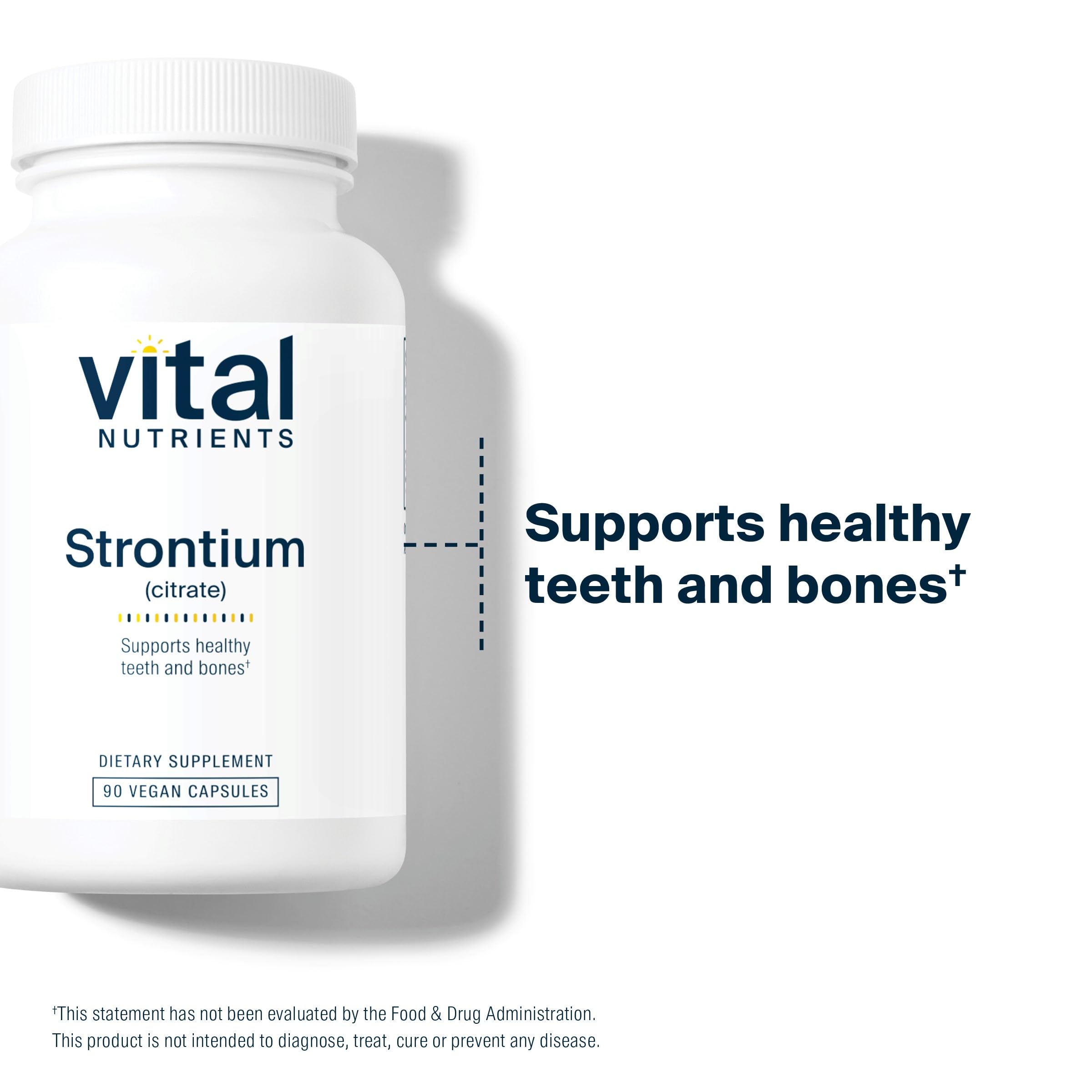 Vital Nutrients Strontium Citrate capsules with measuring spoon