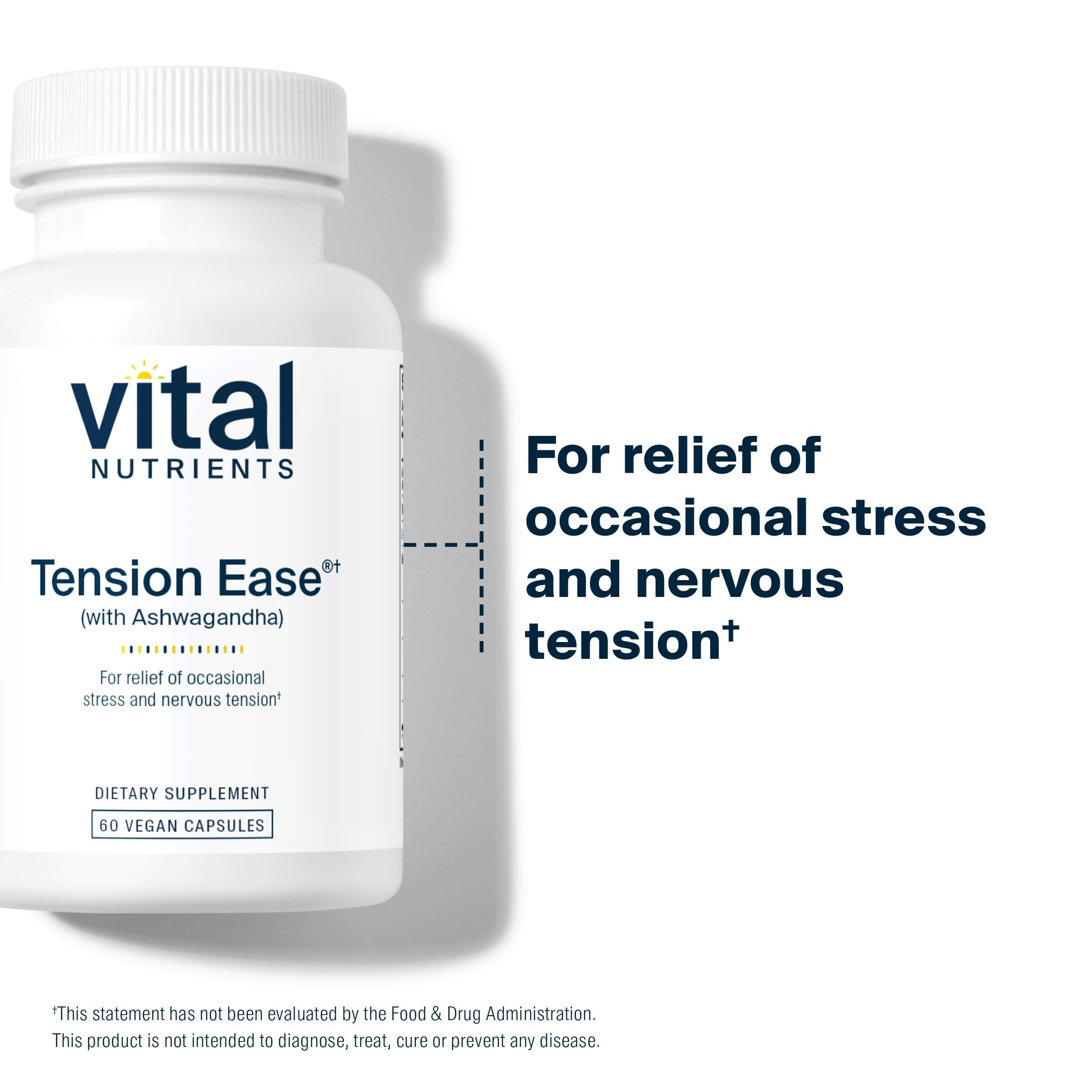 Vital Nutrients Tension Ease Ashwagandha supplement ingredients list