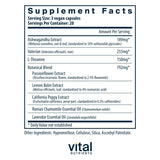Vital Nutrients Tension Ease Ashwagandha supplement side view