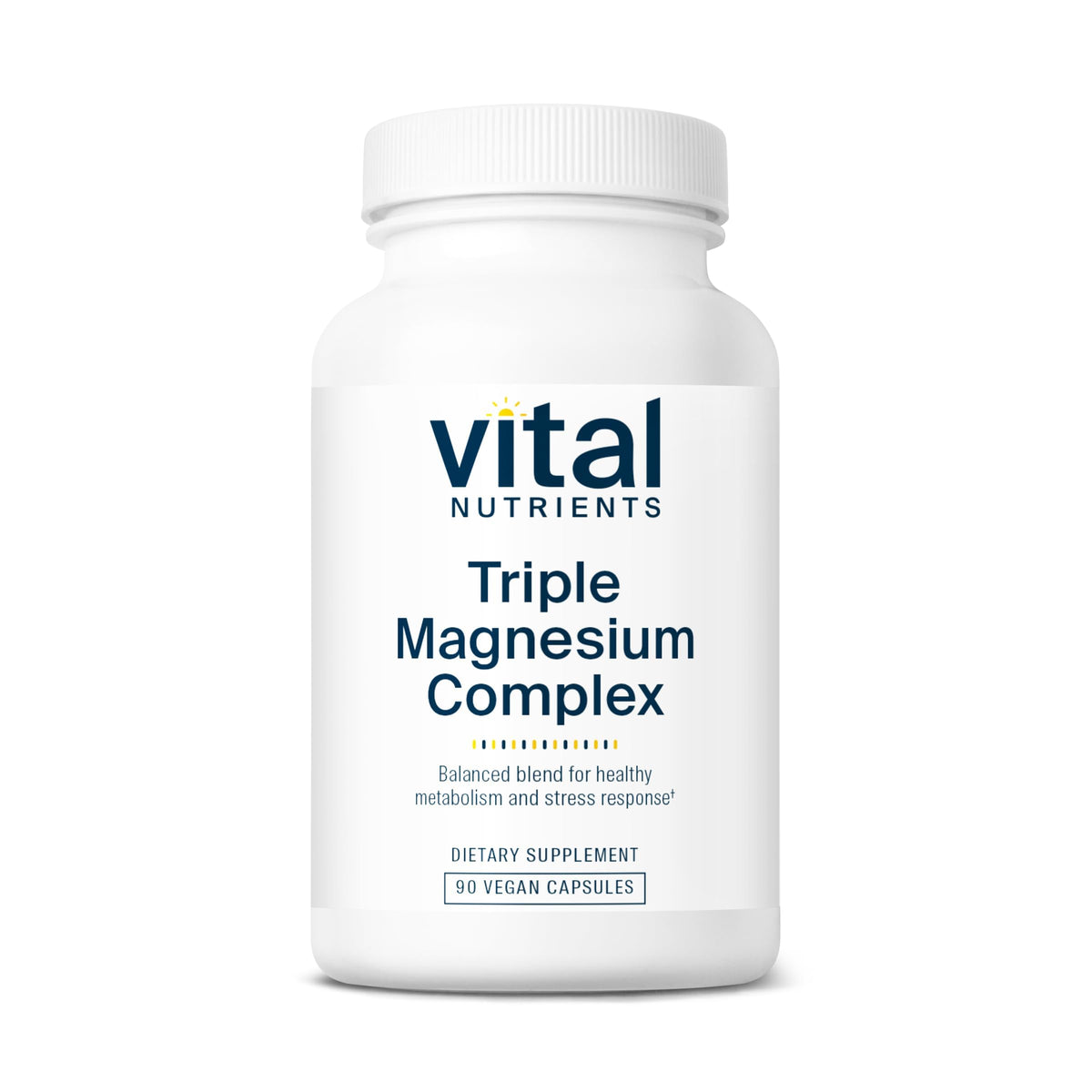 Vital Nutrients Triple Magnesium Complex 500mg vegan capsules front view