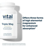Vital Nutrients Triple Magnesium Complex 500mg vegan capsules with packaging