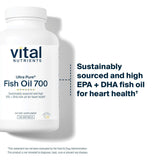 Vital Nutrients Ultra Pure Fish Oil 700 softgels side view showing packaging