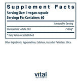 Vital Nutrients Vegan Glucosamine Sulfate 750mg supplement side view