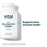 Vital Nutrients Vegan Glucosamine Sulfate 750mg supplement with a measuring spoon