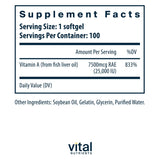 Vital Nutrients Vitamin A softgels close-up