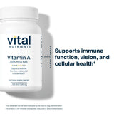 Vital Nutrients Vitamin A supplement label details