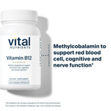 Vital Nutrients Vitamin B12 1000mcg vegan capsules with measuring spoon