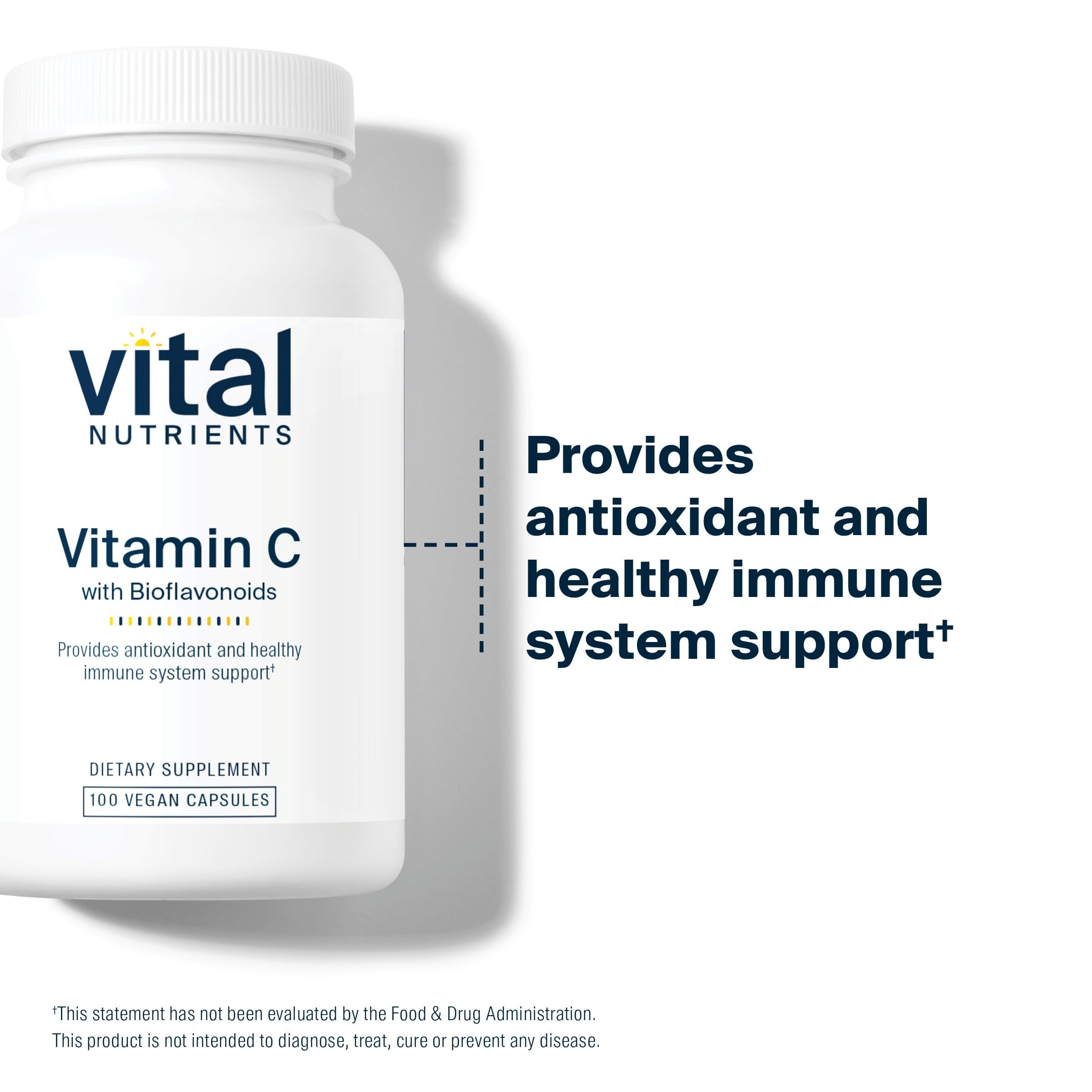 Vital Nutrients Vitamin C 1000mg supplement back view