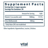 Vital Nutrients Vitamin C 1000mg supplement side view