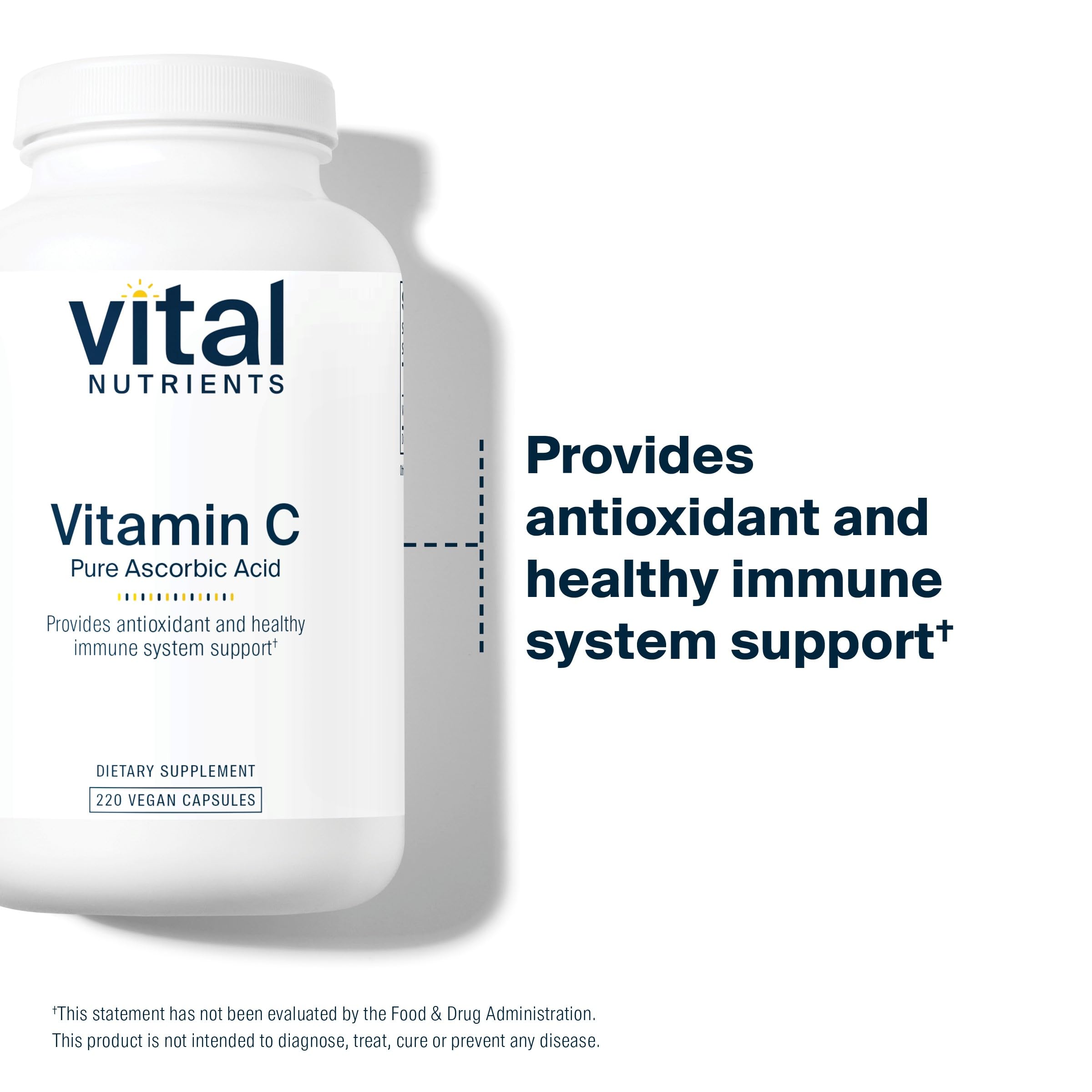 Vital Nutrients Vitamin C 2000mg vegan capsules with fresh oranges