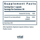 Vital Nutrients Vitamin D3 capsule close-up