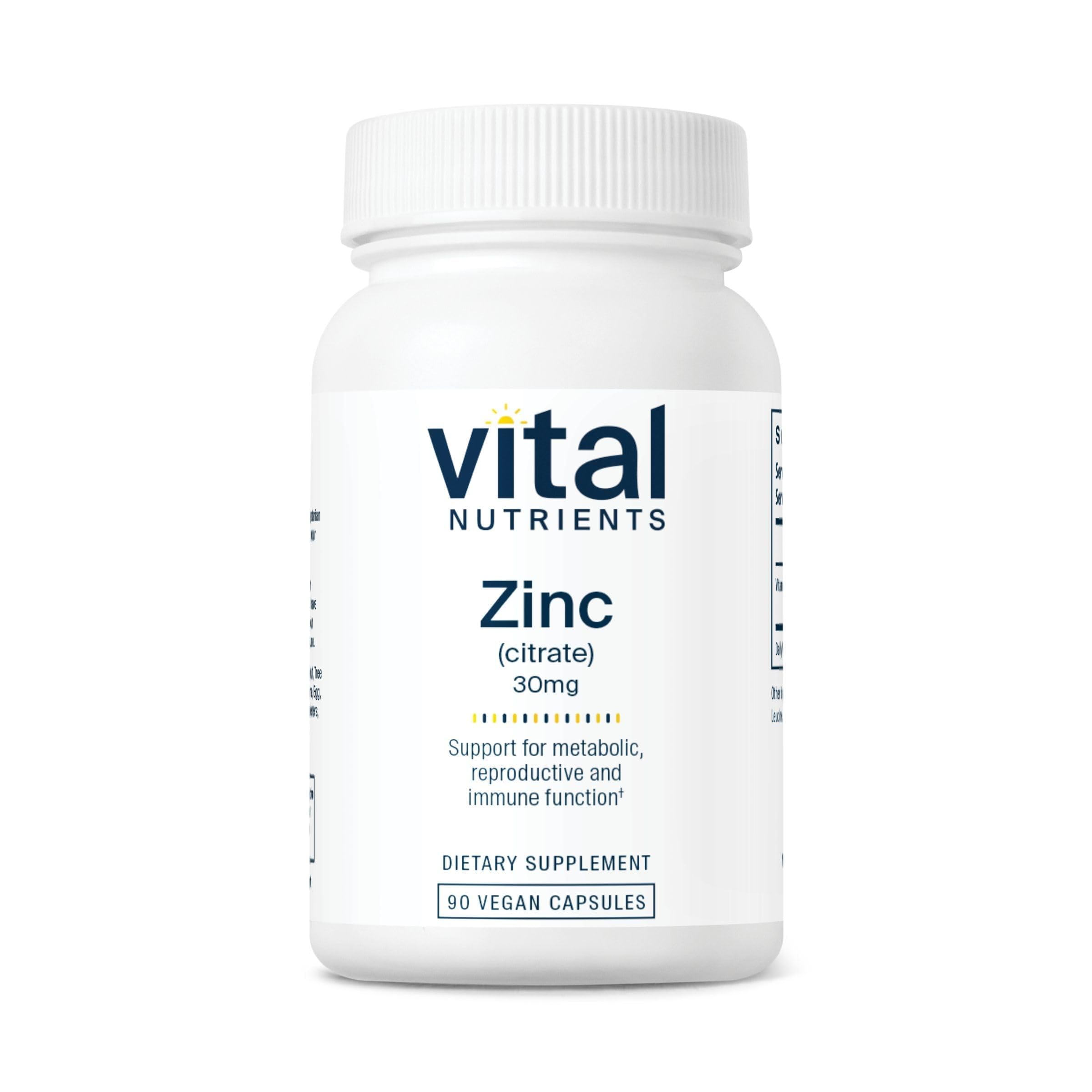 Vital Nutrients Zinc Citrate Supplement front view