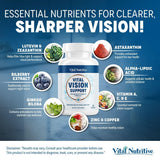 VITAL NUTRITIVE Lutein Eye Supplement back view with ingredient list