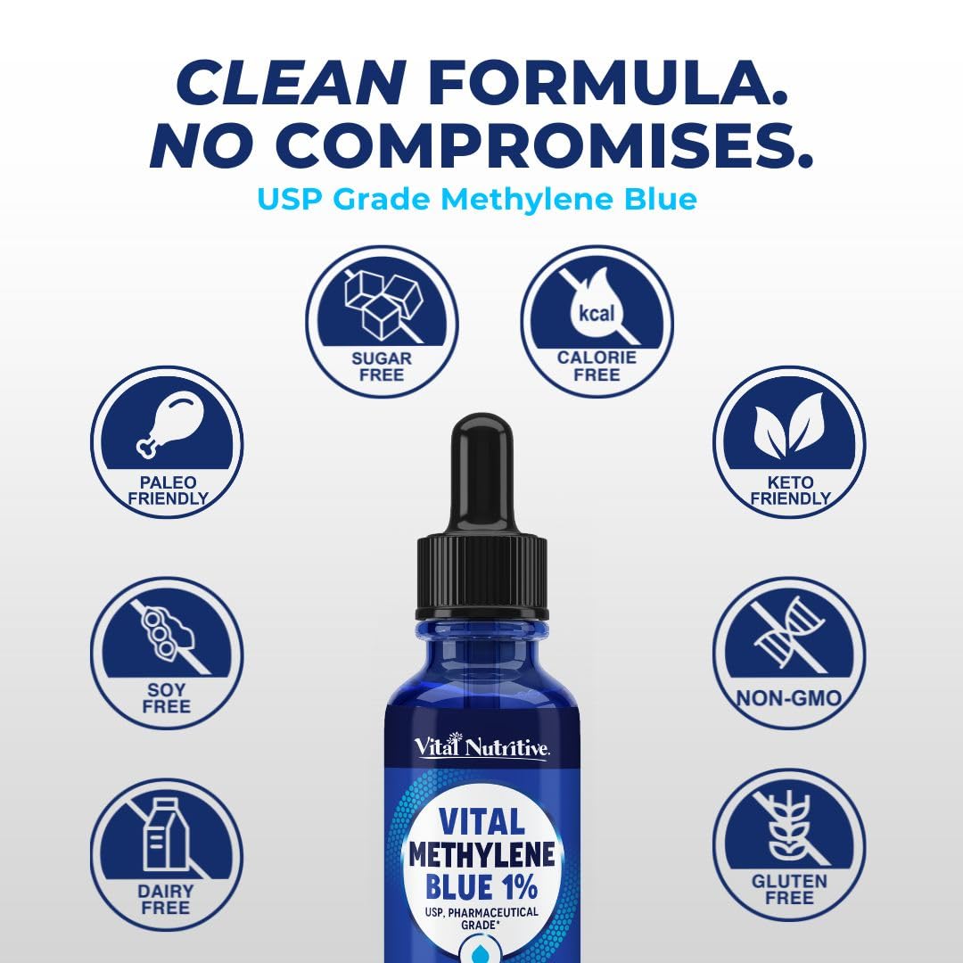 VITAL NUTRITIVE Methylene Blue Drops 1% with packaging details