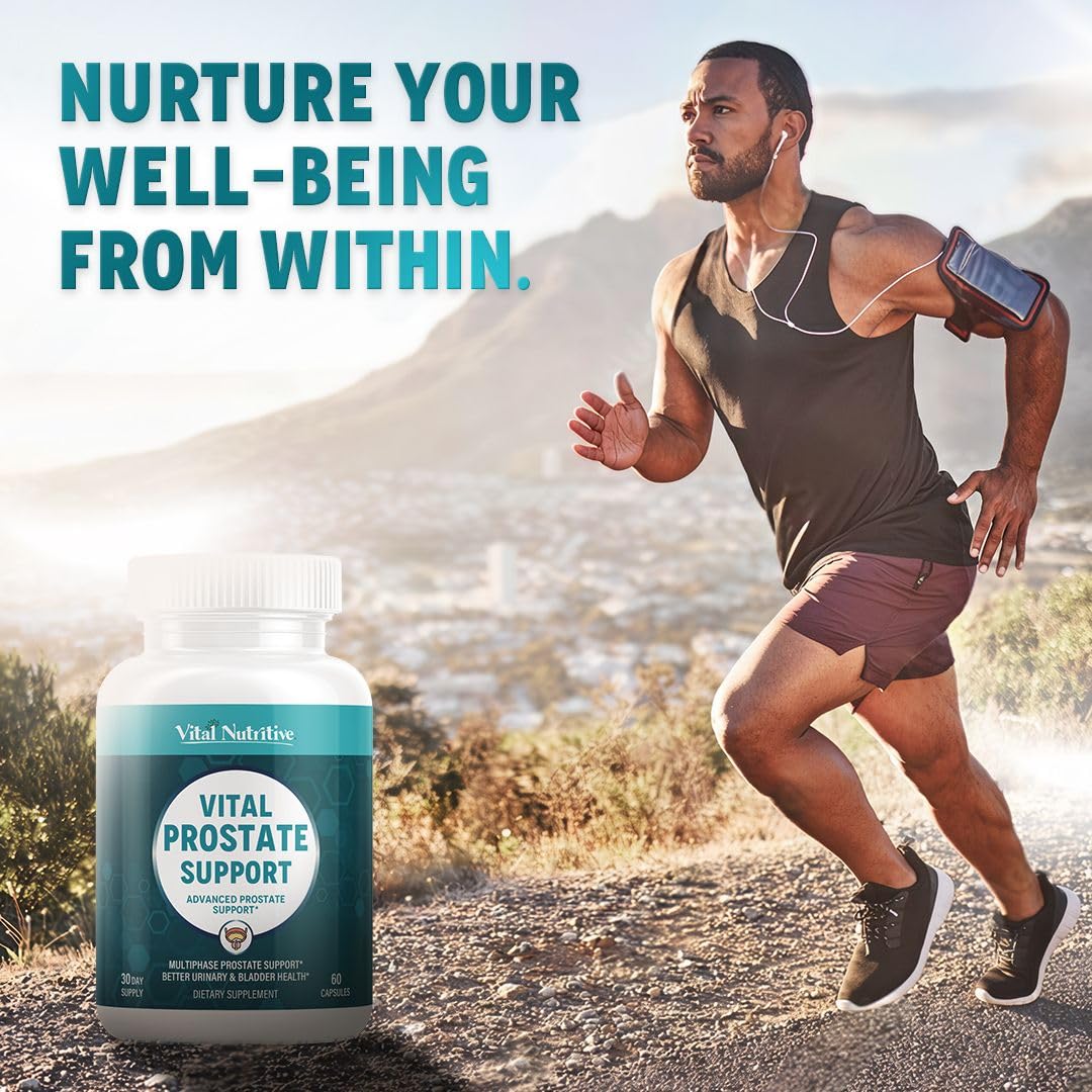 VITAL NUTRITIVE Saw Palmetto Prostate Support on a wooden table