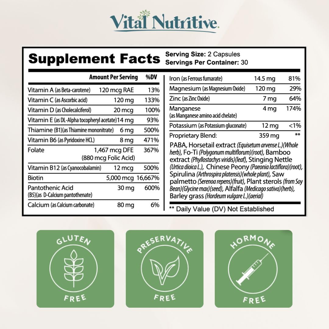 VITAL NUTRITIVE Vital Hair Complex capsules with a measuring spoon