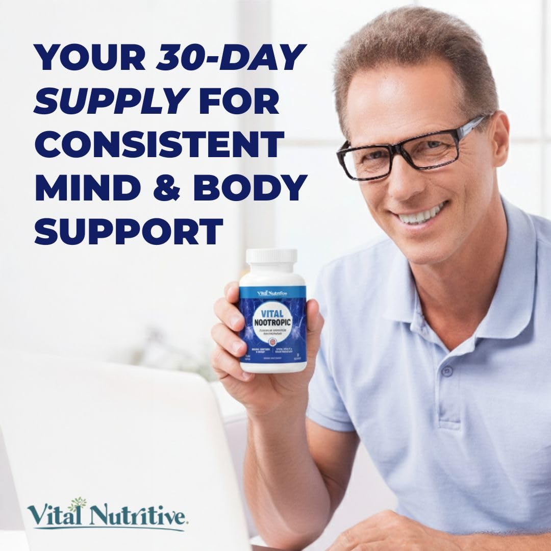 VITAL NUTRITIVE Vital Nootropic capsule bottle with ingredients list