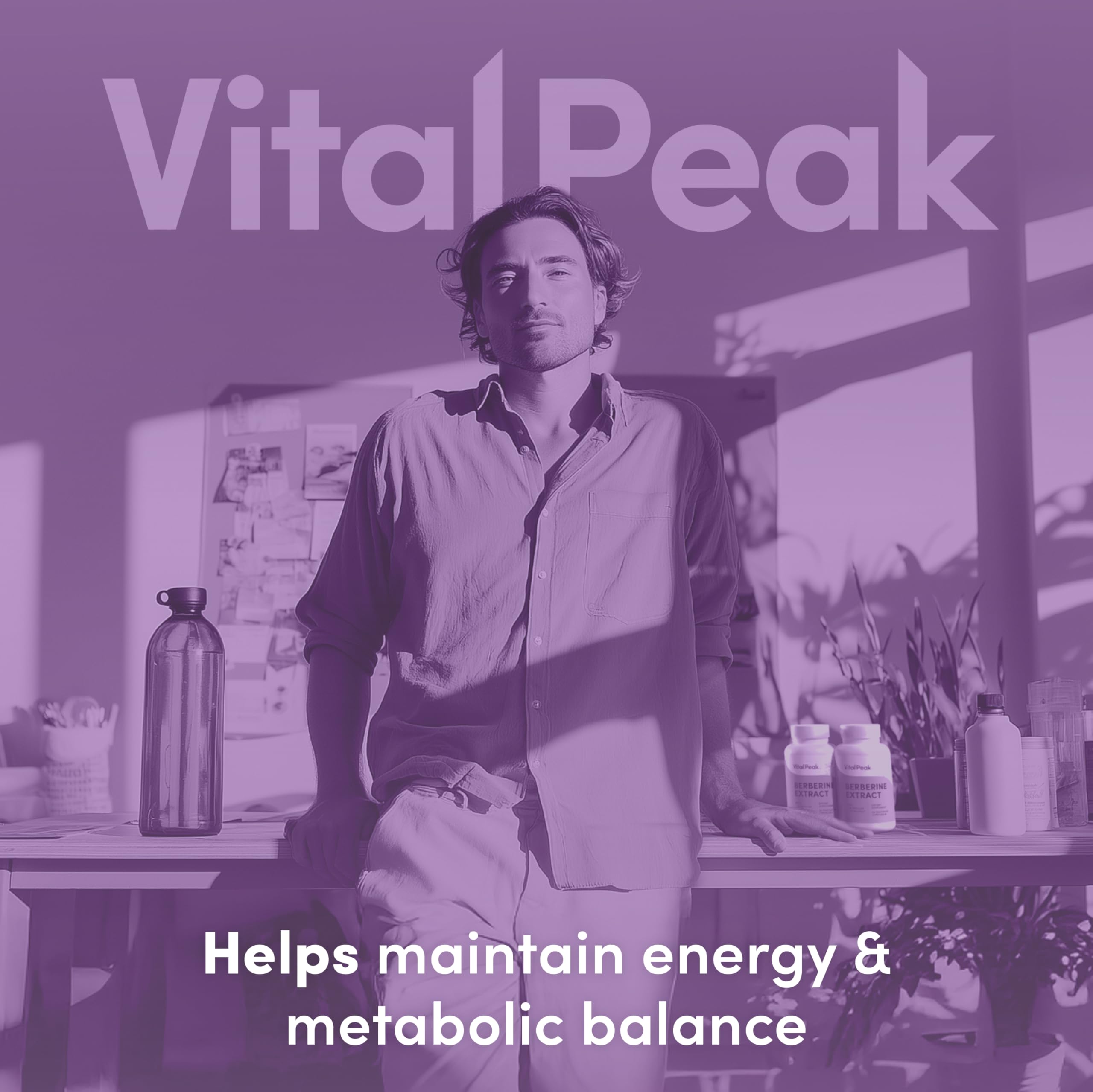 Vital Peak Berberine Supplement 1000mg bottle with cap open
