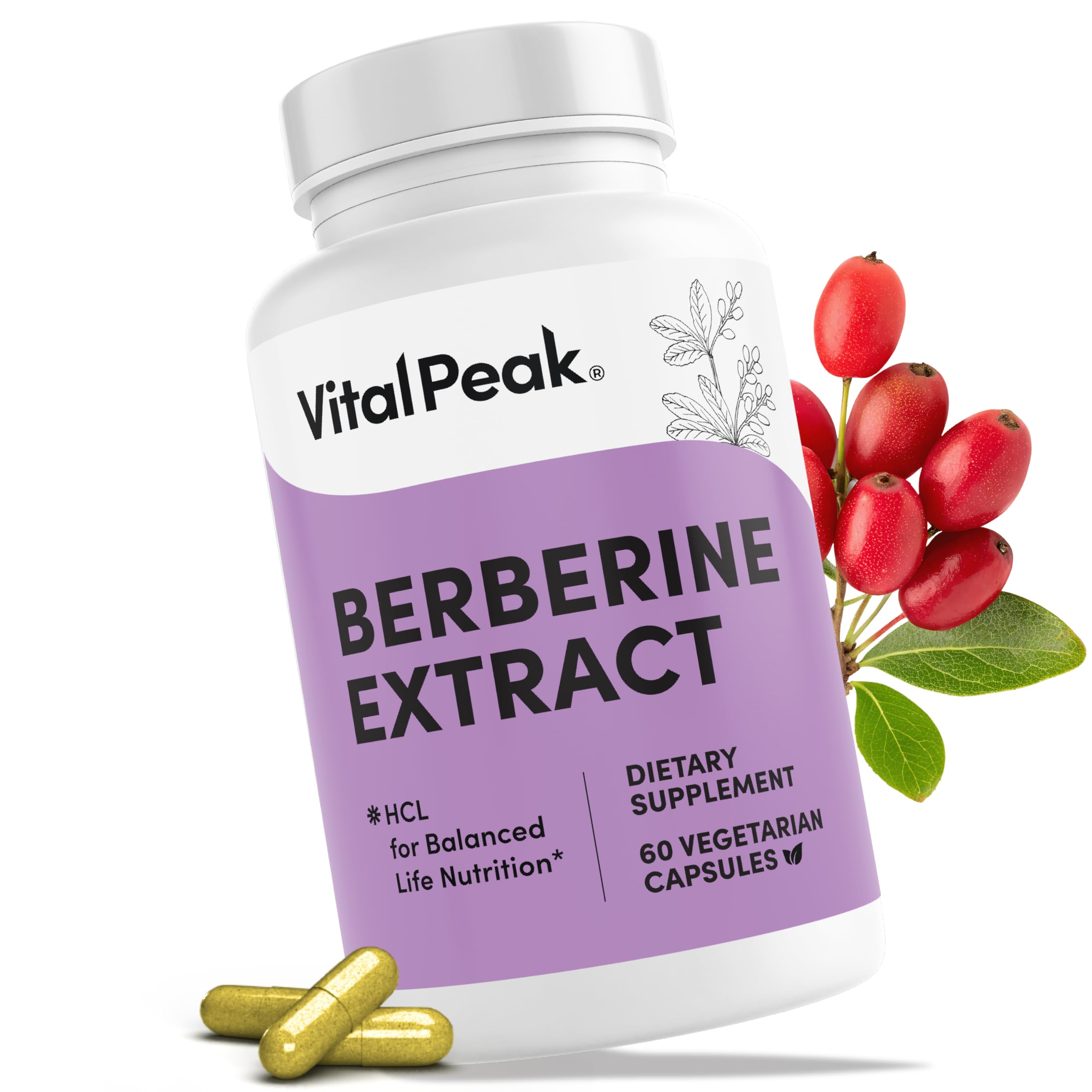 Vital Peak Berberine Supplement 1000mg front view