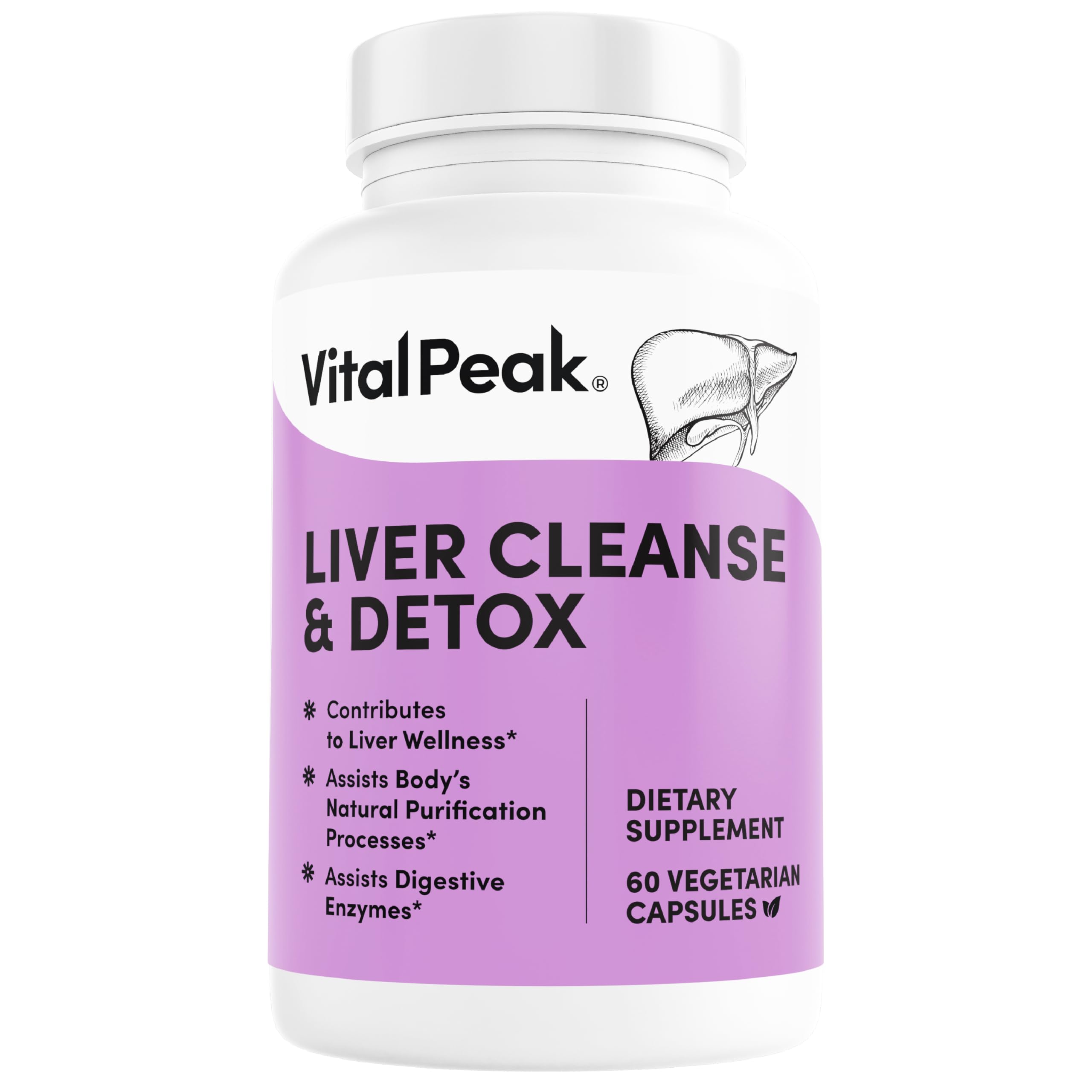 Vital Peak Liver Extracts Supplement front view with packaging