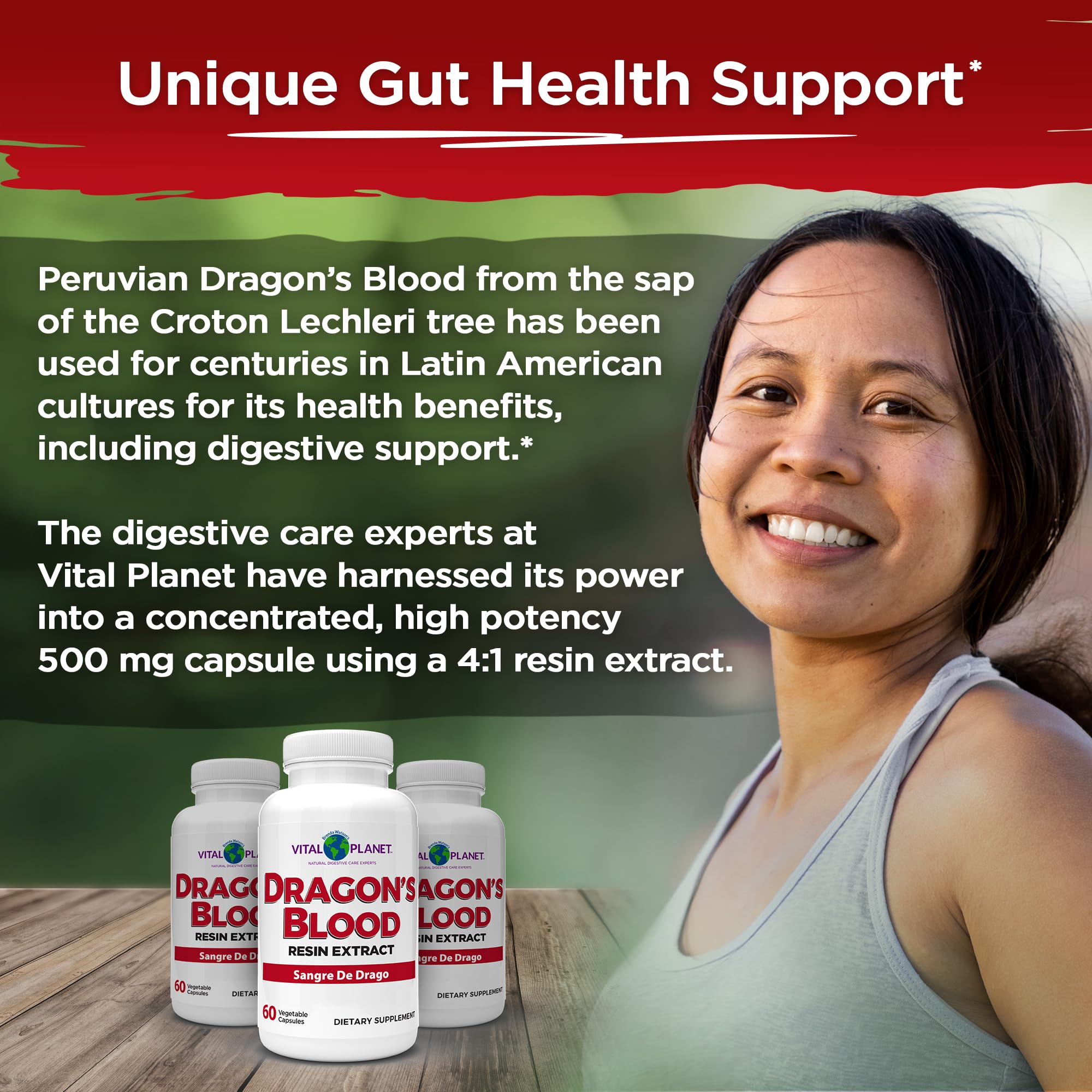 Vital Planet Dragon’s Blood 500mg capsules label close-up