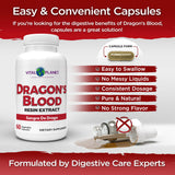 Vital Planet Dragon’s Blood 500mg capsules on a wooden table