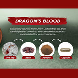 Vital Planet Dragon’s Blood 500mg capsules with natural background