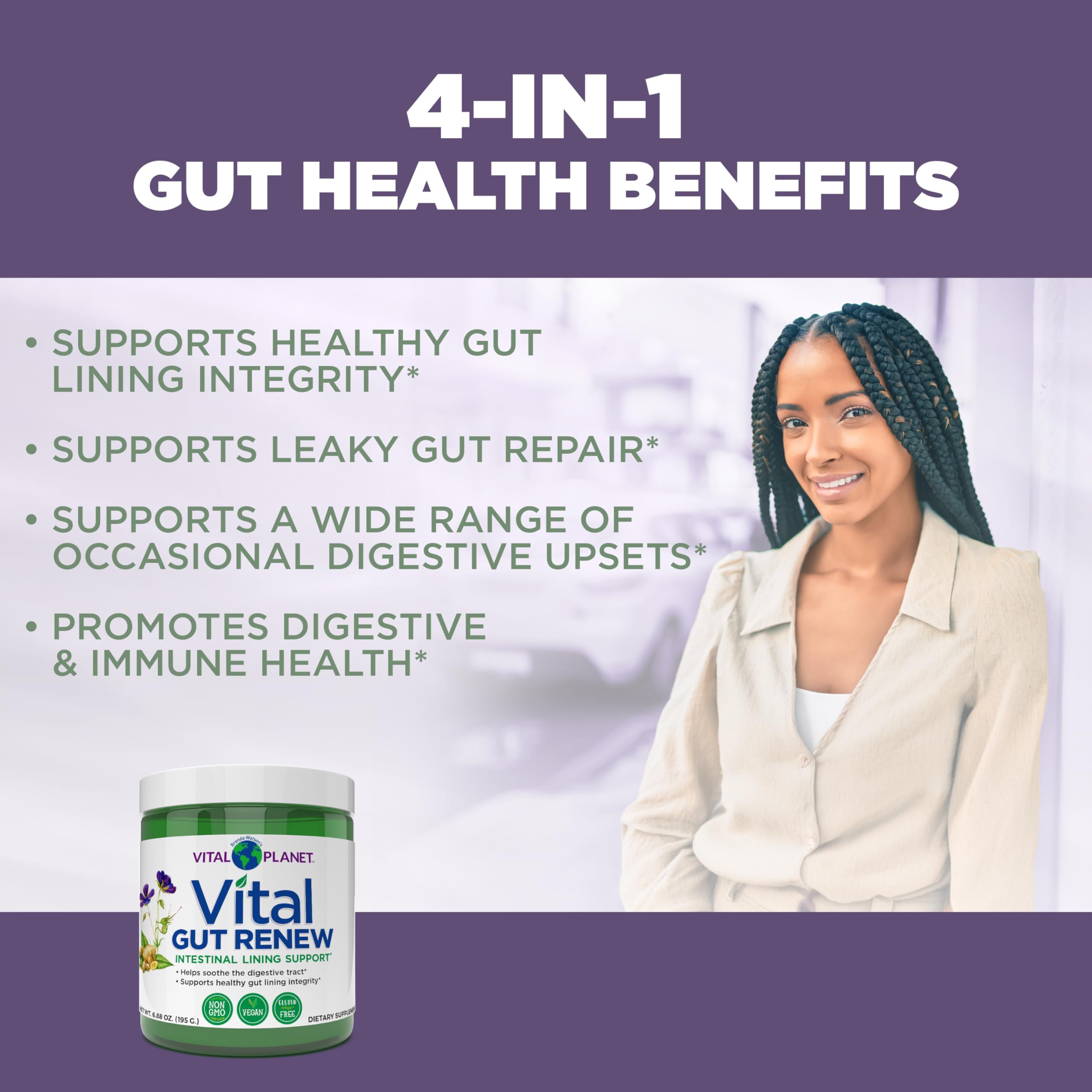 Vital Planet Gut Renew L-Glutamine Powder 195g ingredients list