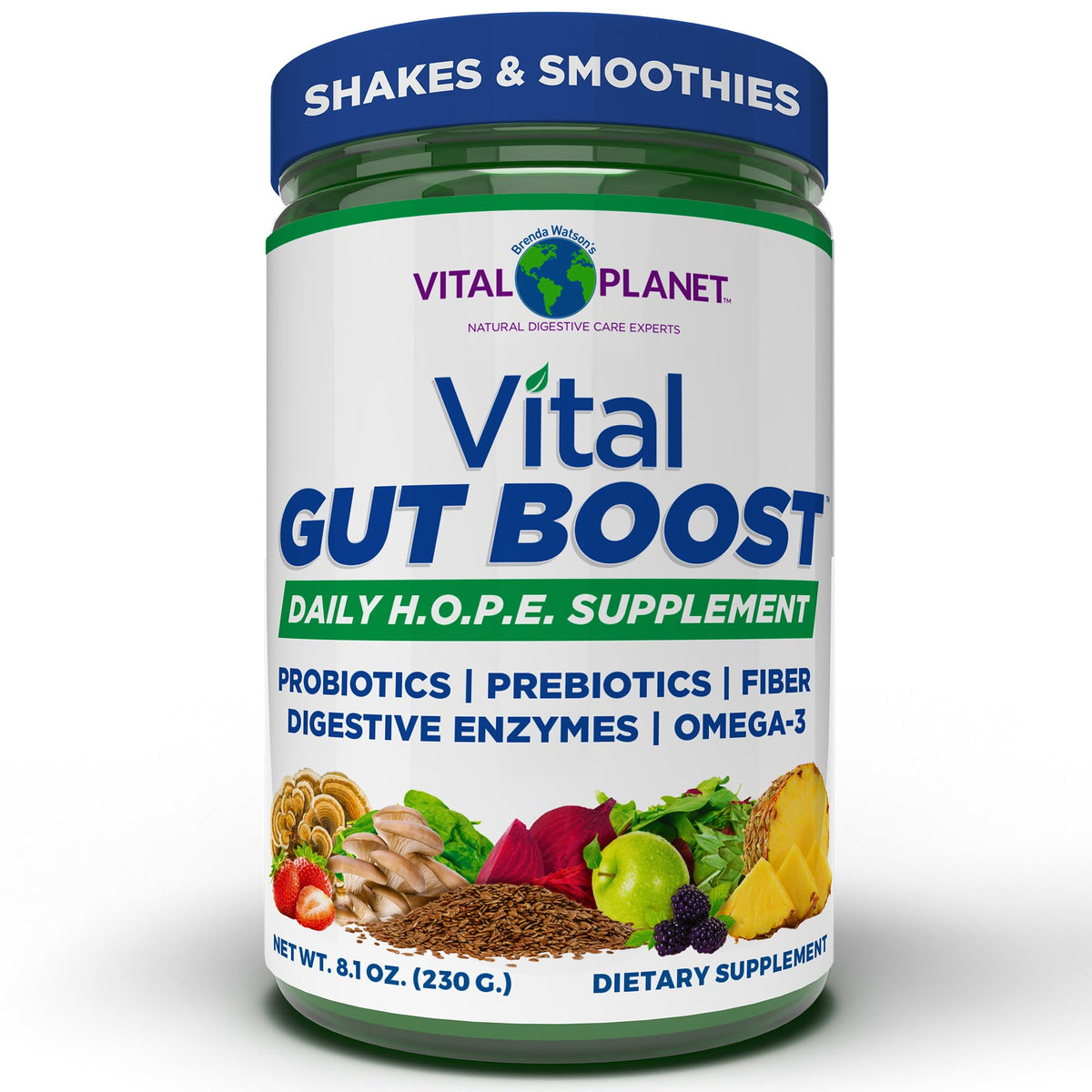 Vital Planet Gut support 299g front view packaging