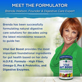 Vital Planet Gut support 299g lifestyle scene with fruits
