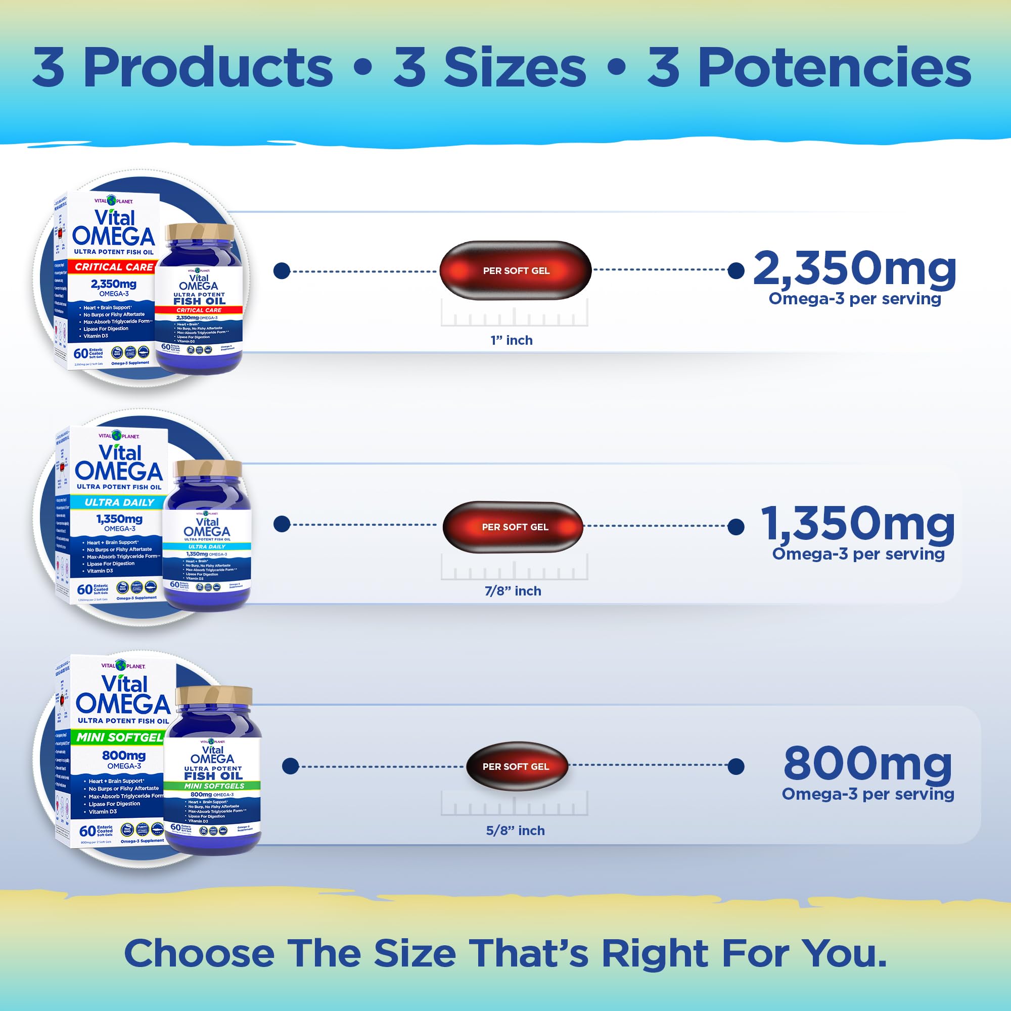 Vital Planet Omega-3 Fish Oil Supplement 1350mg ingredients list