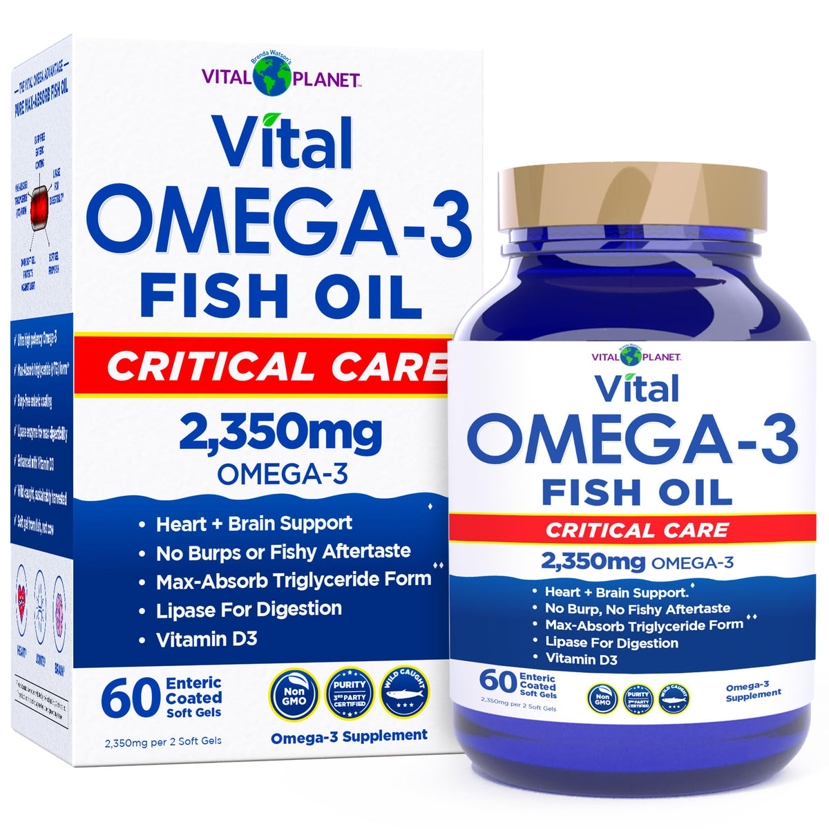 Vital Planet Omega-3 Fish Oil Supplement 2350mg front view