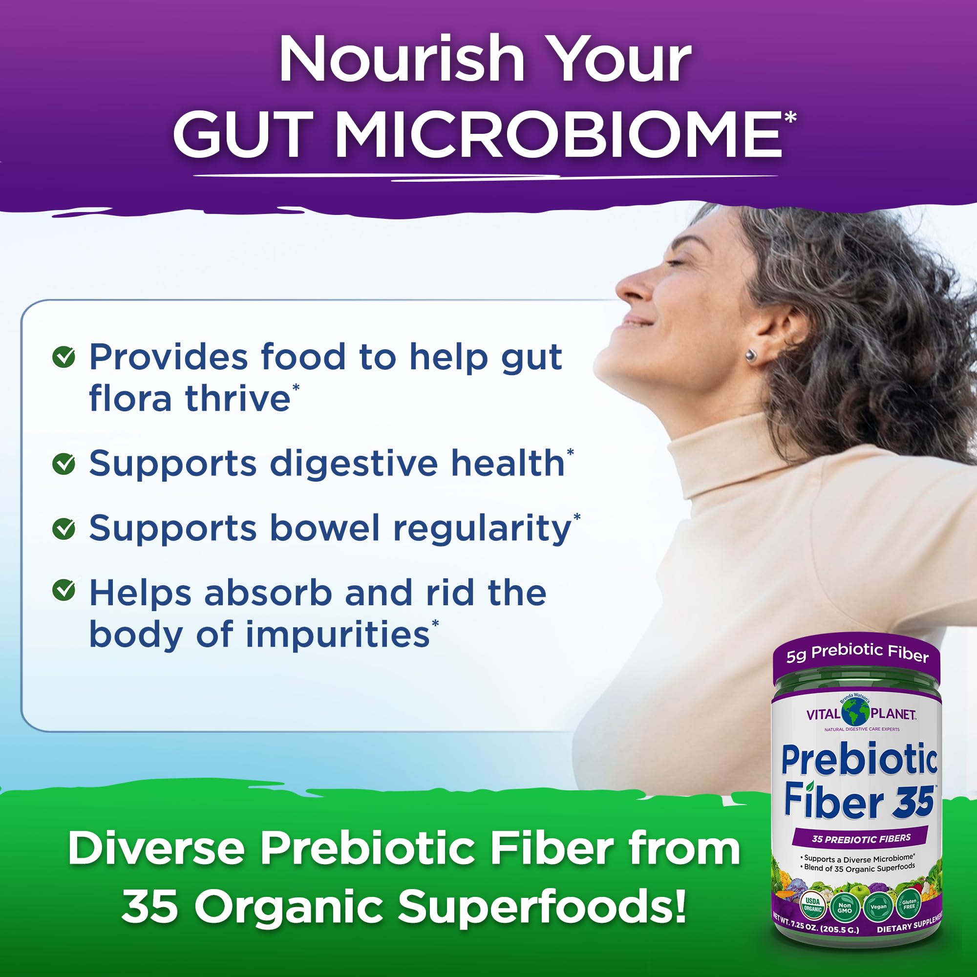 Vital Planet Prebiotic Fiber 35 Superfood Powder ingredient list